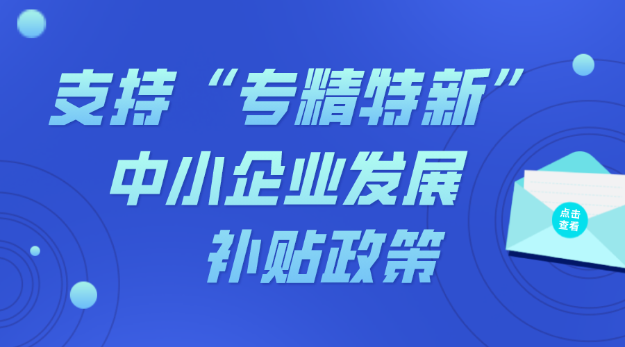 支持“專精特新”中小企業發展補貼政策